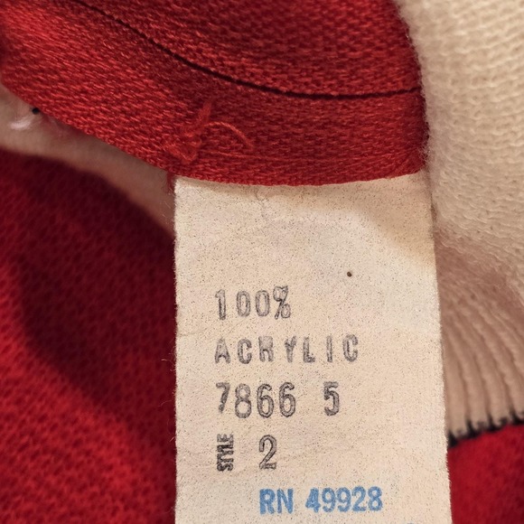 Girls Vintage Red Acrylic Long Sleeve Winter Collar Dress Christmas Preppy Sz 2 - Picture 5 of 6